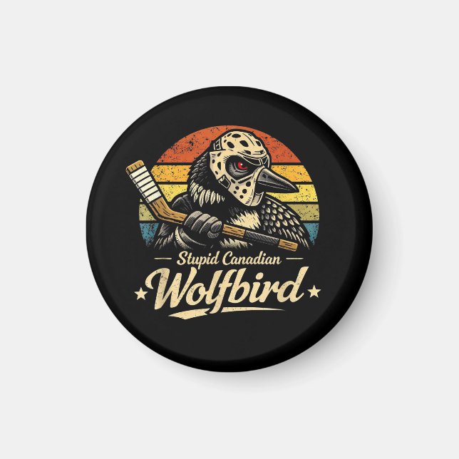 Dummer kanadischer Wolf Vogel  Magnet (Vorne)