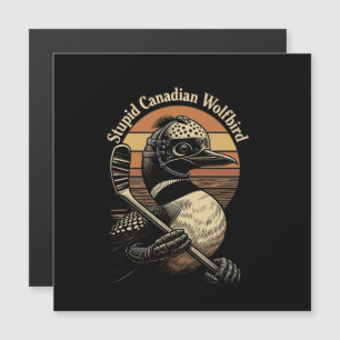 Dummer kanadischer Wolf Vogel Magnetkarte
