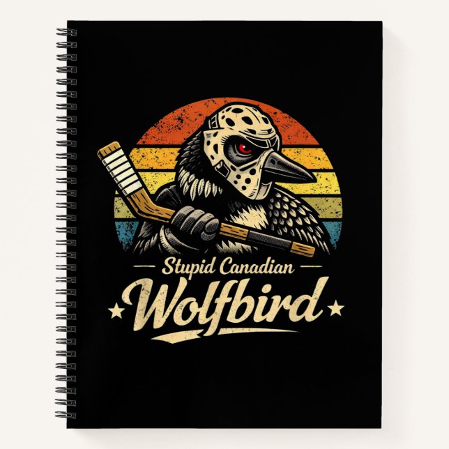 Dummer kanadischer Wolf Vogel  Notizbuch (Vorderseite)