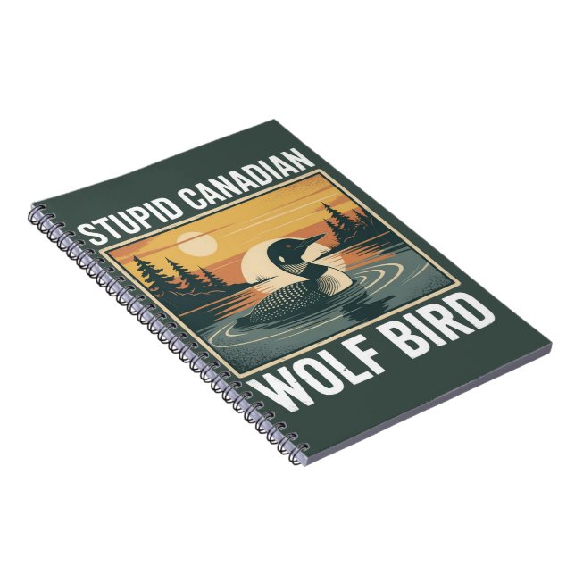 Dummer kanadischer Wolf Vogel Sarkastisches Tier  Notizblock (Rechte Seite)