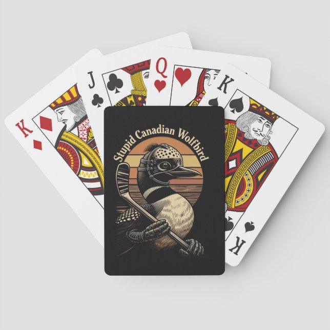 Dummer kanadischer Wolf Vogel Spielkarten (Rückseite)