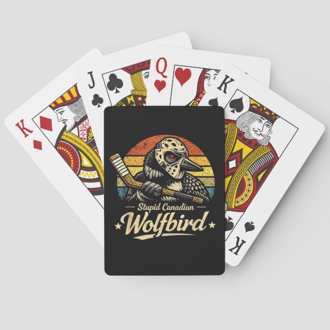 Dummer kanadischer Wolf Vogel  Spielkarten (Rückseite)
