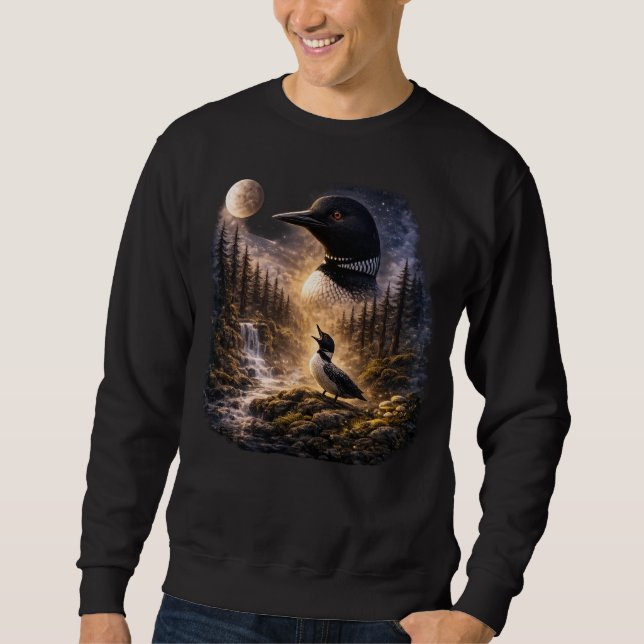 Dummer kanadischer Wolf-Vogel-Taucher – Sterntauch Sweatshirt (Vorderseite)