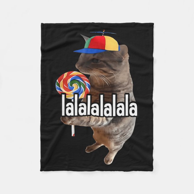 Dummer Kater Mit Lutscher-Meme  Fleecedecke (Vorderseite)