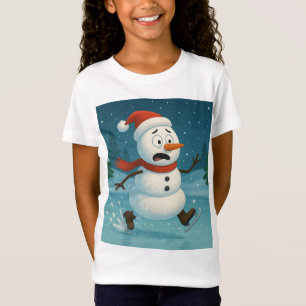 Dummer Schneemann beim Eislaufen am Heiligen Abend T-Shirt