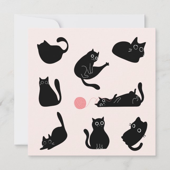 Dummer schwarzer Katzen Geburtstag Karte (Vorderseite)