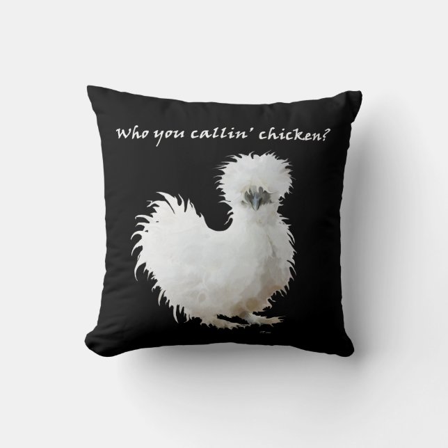 Dummer Silkie-Hahn  Kissen (Vorderseite)
