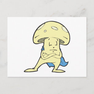 dummer Superhelden-Pilz-Pilz-Comicfigur Postkarte