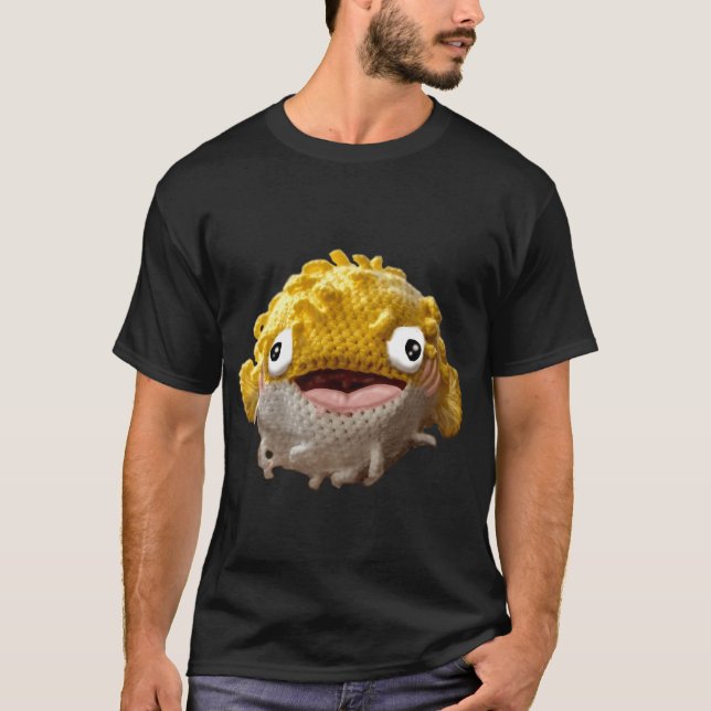 Dummer süßer gehäkelter Kugelfisch T-Shirt (Vorderseite)