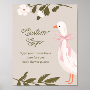 Dummerchen-Baby-Party Individuelles Tischschild Poster