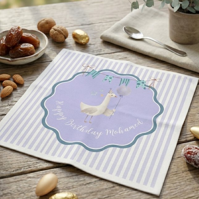 Dummerchen erster Geburtstag Lavendel Jungen Party Serviette (Von Creator hochgeladen)