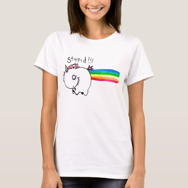 Dummes Einhorn mit Regenbogen durch EMS Boz T-Shirt (Vorderseite)