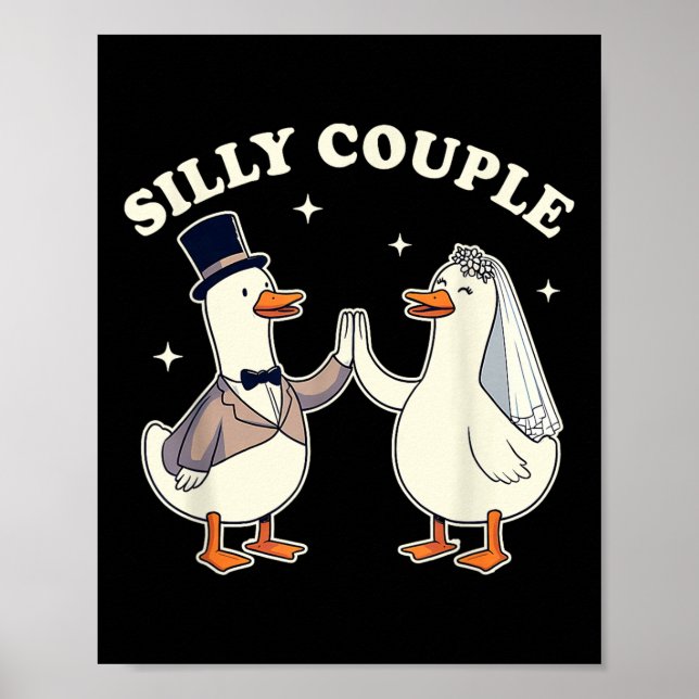 Dummes Gans Braut & Bräutigam Hochzeit Junggeselli Poster (Vorne)