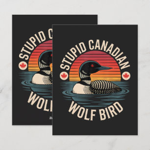 Dummes Kanadischer Wolf Vogel Loon Humor Feiertagskarte