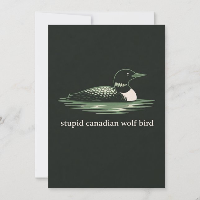 Dummes Kanadisches Wolf Vogel Karte (Vorderseite)