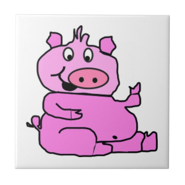 DÜMMES SCHWEINCHEN FLIESE (Vorderseite)