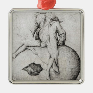 Dummkopf, der versucht, ein Ei auszubrüten Silbernes Ornament