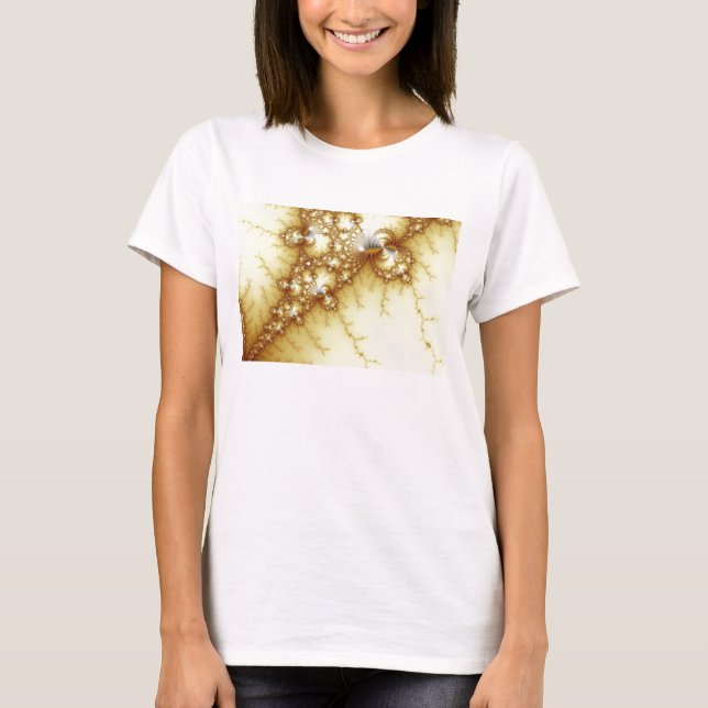 Dummkopf-Gold - Fraktal-Kunst T-Shirt (Vorderseite)