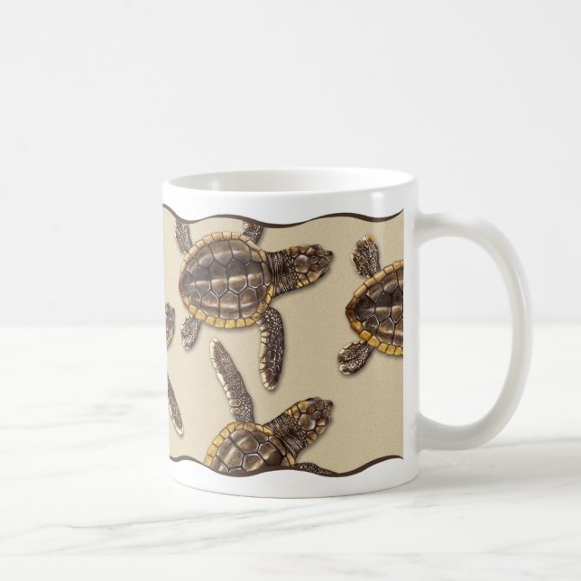 Dummkopf-Seeschildkrötehatchlings-Tasse Kaffeetasse (Rechts)