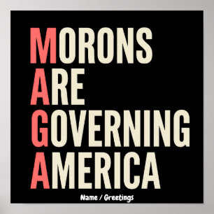 Dummköpfe regieren Amerika Satirische Grafik Poster