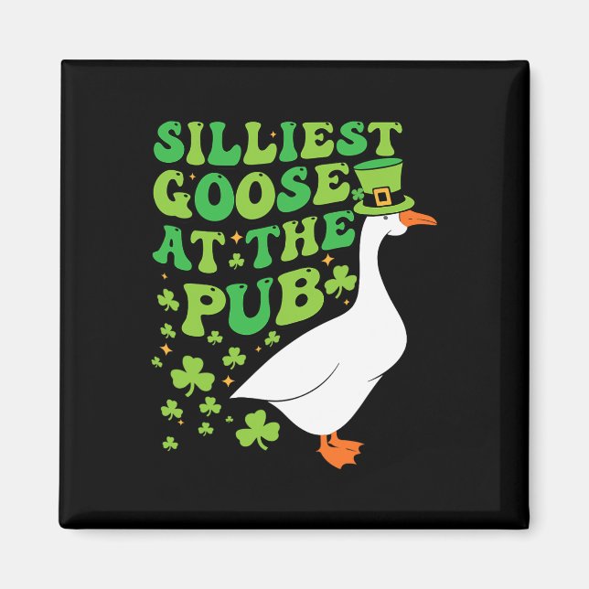 Dümmste Gans im Pub Lustiger Shamrock St. Patrick Magnet (Vorne)