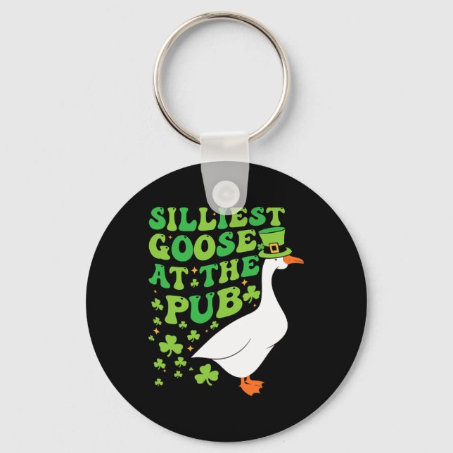 Dümmste Gans im Pub Lustiger Shamrock St. Patrick Schlüsselanhänger (Vorderseite)