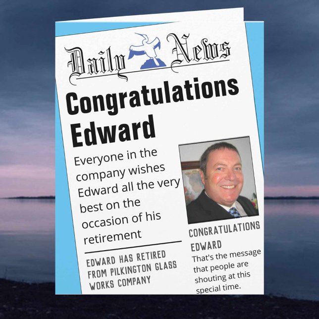 Dummy Newspaper Headlines Pensionierung Karte (Von Creator hochgeladen)