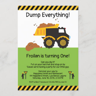 Dump all Dump Truck Birthday Einladung