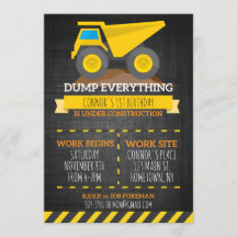 Dump Alles Bauen Geburtstag Einladung