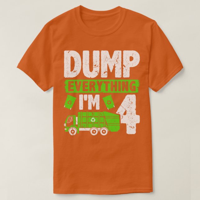 Dump Alles Im 4 Kids Jungs Müll Truck Birth T-Shirt (Design vorne)