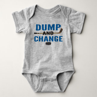 Dump and Change Hockey Baby Bodysuit Royal Blue Strampler