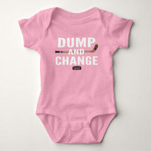 Dump and Change Hockey Baby Girl Pink Jersey Strampler