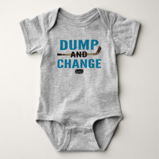 Dump and Change Hockey Baby Turquoise Blue Strampler