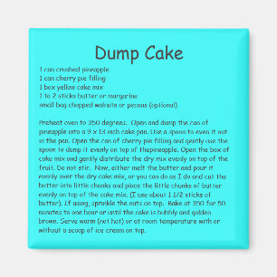 Dump Cake Rezept auf einem Kühlschrank Magnet
