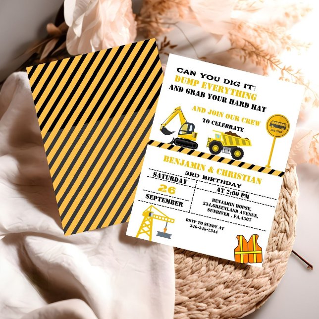 Dump Cruck Bautransport Geburtstag Einladung (Von Creator hochgeladen)