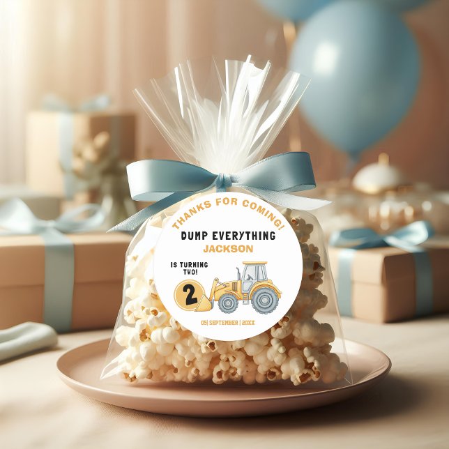 "DUMP EVERYTHING! Construction Birthday 2 Runder Aufkleber (Von Creator hochgeladen)