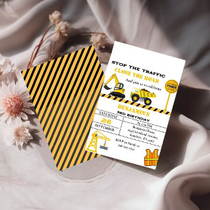 Dump LKW Bau Thema Geburtstag Einladung