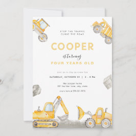 Dump Truck Boy Construction Birthday Einladung