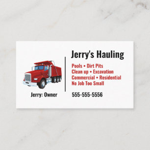 Dump Truck Business Card Visitenkarte