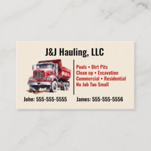 Dump Truck Business Card Visitenkarte
