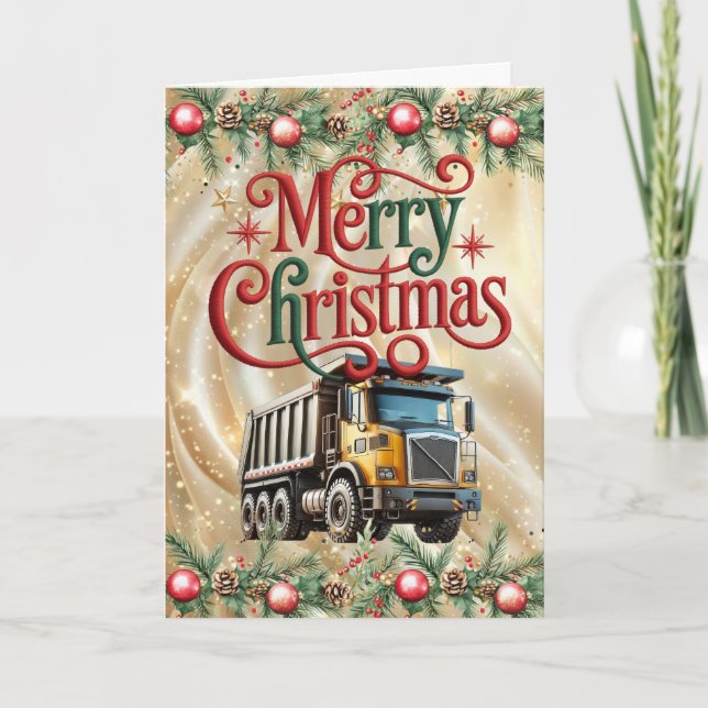 Dump Truck Company Christmas Card Feiertagskarte (Vorderseite)