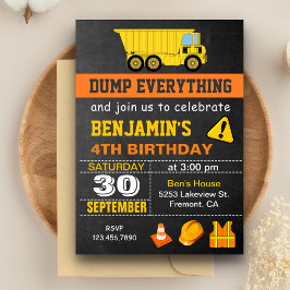 Dump Truck Construction Geburtstagsparty Einladung