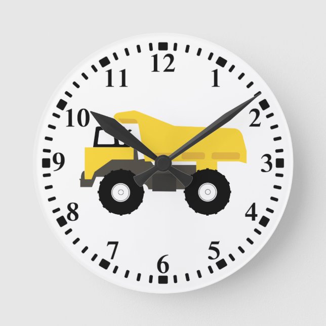 Dump Truck Construction Trucks Runde Wanduhr (Vorderseite)