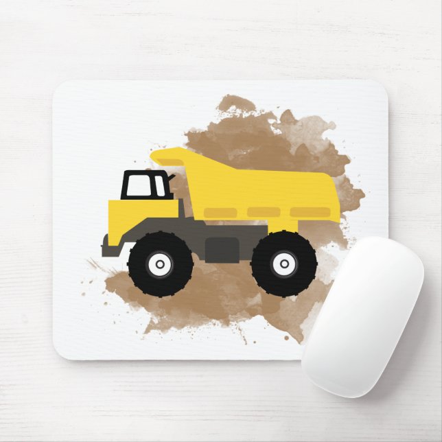 Dump Truck Construction Vehicle Mud Water Color Mousepad (Mit Mouse)