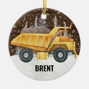 Dump Truck Construction Vehicle Weihnachten Keramik Ornament