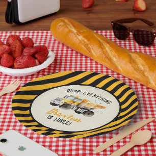 Dump Truck Construction Zone Birthday Paper Teller