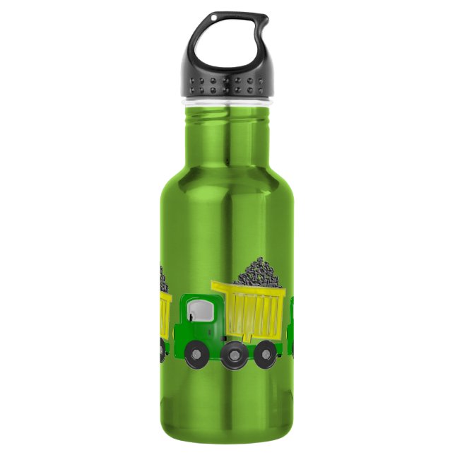 Dump Truck (gelb) Edelstahlflasche (Vorderseite)