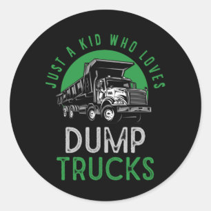 Dump Truck Kids Boys Recycle LKW Runder Aufkleber