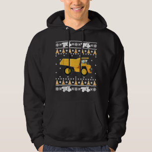 Dump Truck Men Boys Kids Christmas Ugly Sweater Hoodie
