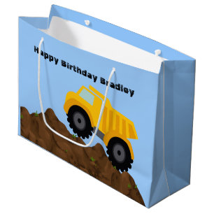 Dump Truck Personalisierter Geburtstag Große Geschenktüte